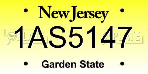 1AS5147 New Jersey License Plate