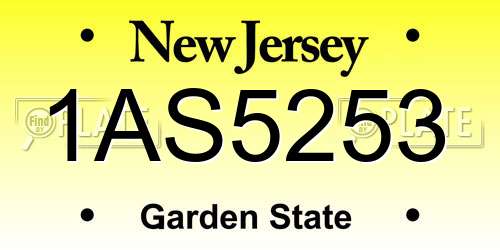 1AS5253 New Jersey License Plate