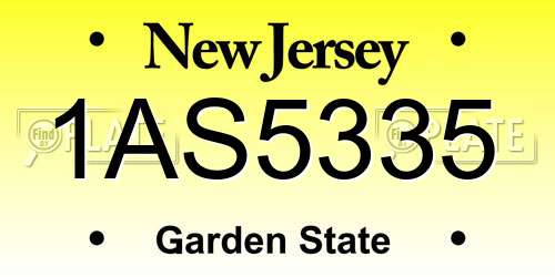 1AS5335 New Jersey License Plate