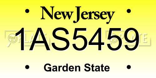 1AS5459 New Jersey License Plate