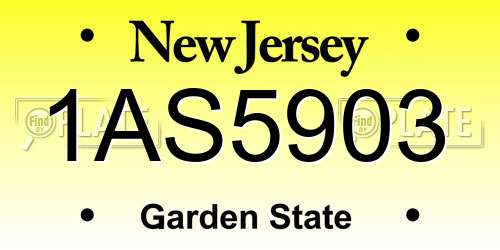 1AS5903 New Jersey License Plate