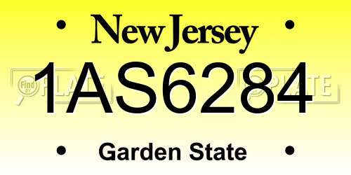 1AS6284 New Jersey License Plate