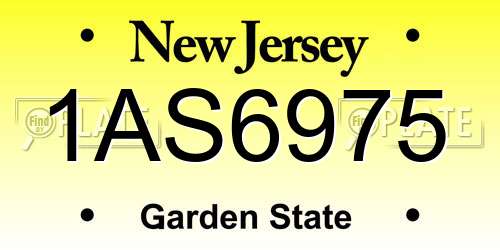 1AS6975 New Jersey License Plate