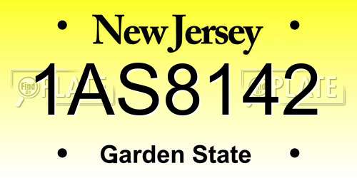 1AS8142 New Jersey License Plate