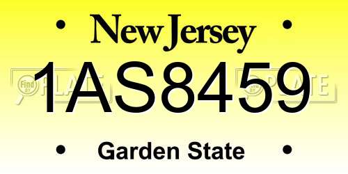 1AS8459 New Jersey License Plate
