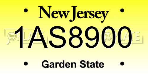 1AS8900 New Jersey License Plate
