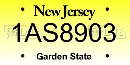 1AS8903 New Jersey License Plate