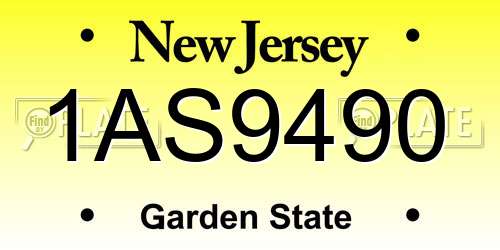 1AS9490 New Jersey License Plate