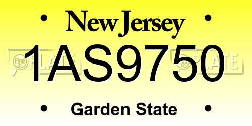 1AS9750 New Jersey License Plate