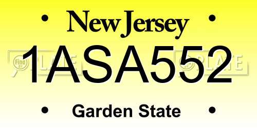 1ASA552 New Jersey License Plate