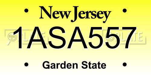 1ASA557 New Jersey License Plate