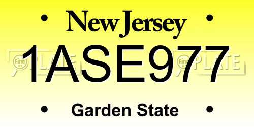 1ASE977 New Jersey License Plate