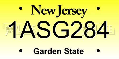 1ASG284 New Jersey License Plate