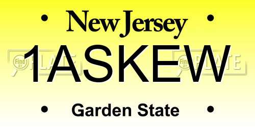 1ASKEW New Jersey License Plate