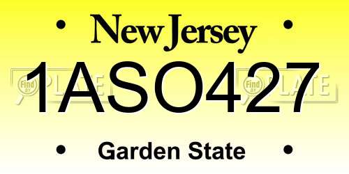 1ASO427 New Jersey License Plate