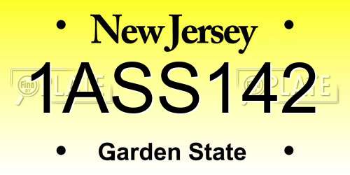 1ASS142 New Jersey License Plate