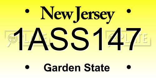 1ASS147 New Jersey License Plate