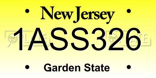 1ASS326 New Jersey License Plate