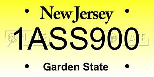 1ASS900 New Jersey License Plate