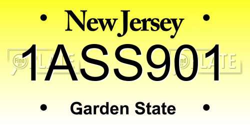1ASS901 New Jersey License Plate