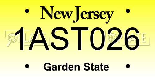 1AST026 New Jersey License Plate