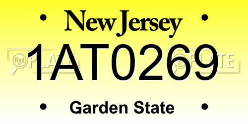1AT0269 New Jersey License Plate