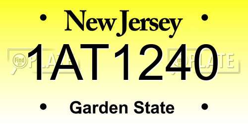1AT1240 New Jersey License Plate