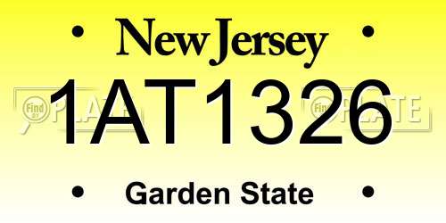 1AT1326 New Jersey License Plate