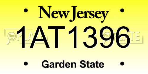 1AT1396 New Jersey License Plate