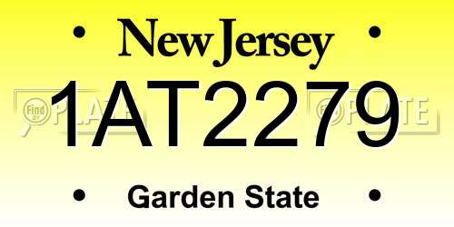 1AT2279 New Jersey License Plate