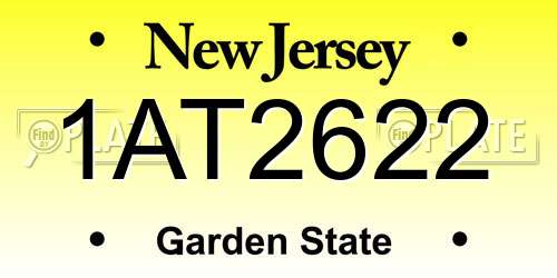 1AT2622 New Jersey License Plate
