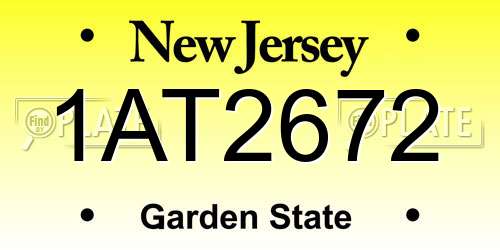 1AT2672 New Jersey License Plate