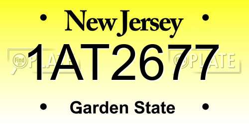 1AT2677 New Jersey License Plate