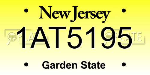 1AT5195 New Jersey License Plate