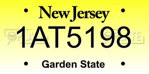 1AT5198 New Jersey License Plate