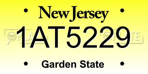 1AT5229 New Jersey License Plate