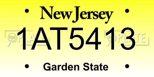 1AT5413 New Jersey License Plate