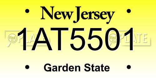 1AT5501 New Jersey License Plate