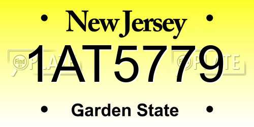 1AT5779 New Jersey License Plate