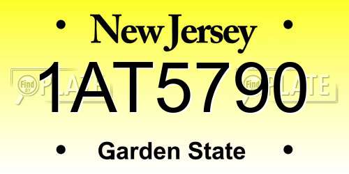1AT5790 New Jersey License Plate