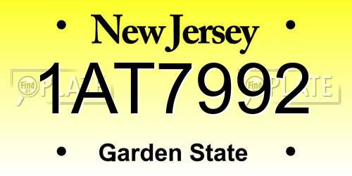 1AT7992 New Jersey License Plate