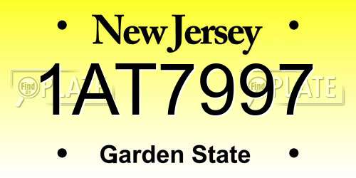 1AT7997 New Jersey License Plate