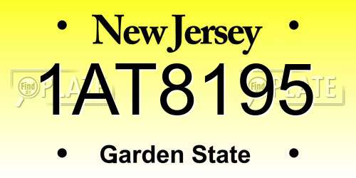 1AT8195 New Jersey License Plate