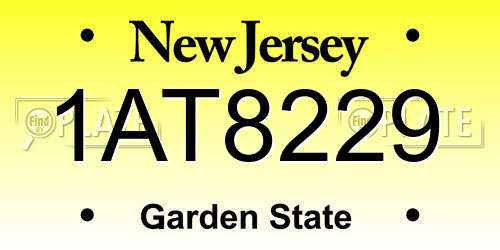 1AT8229 New Jersey License Plate