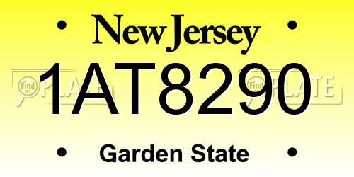 1AT8290 New Jersey License Plate