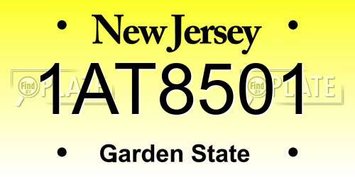 1AT8501 New Jersey License Plate