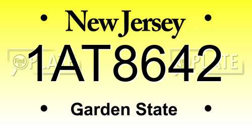1AT8642 New Jersey License Plate
