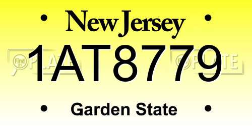 1AT8779 New Jersey License Plate