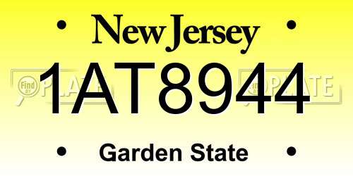 1AT8944 New Jersey License Plate