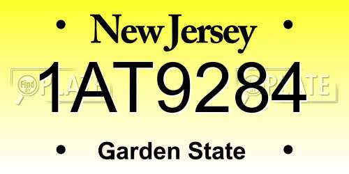 1AT9284 New Jersey License Plate